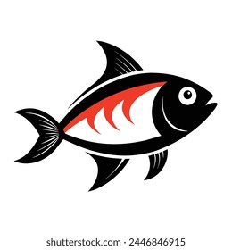 Vector of Fish, Seafood on White Background
