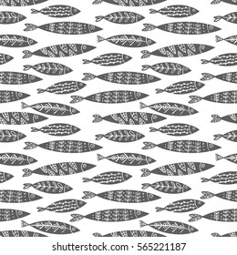 Vector fish seamless pattern