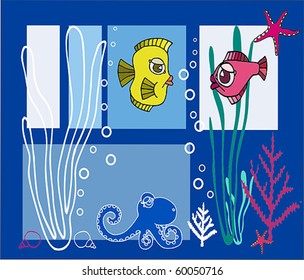  Vector fish set