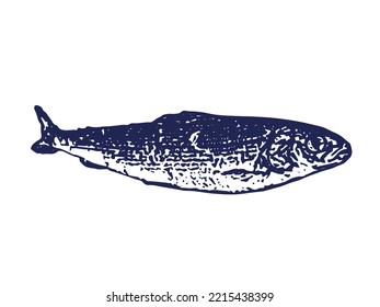 Vector Fish silhouette Cartoon vintage fish