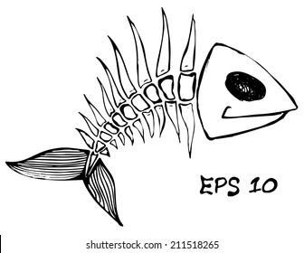 Vector fish skeleton