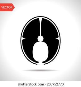 Vector fish slice icon.  Food icon. Eps10