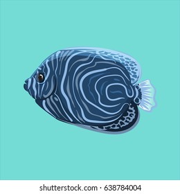 Vector Fish surgeon In cartoon style for use  on cards, in printing, posters, invitations, web design and other purposes.