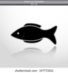 Vector fish web flat icon. Isolated on white.