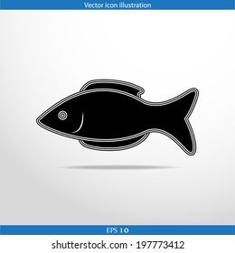 Vector fish web flat icon. Isolated on white.