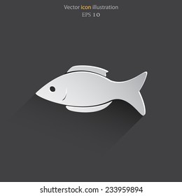 Vector fish web flat icon. Eps 10 illustration.