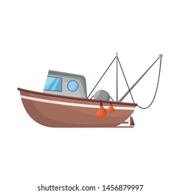 Vector of fishery and trawler logo design. Fishery and naval stock vector illustration.