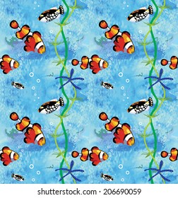Vector fishes background