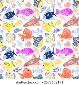 Vektor - Fische Illustration nahtloses Muster.