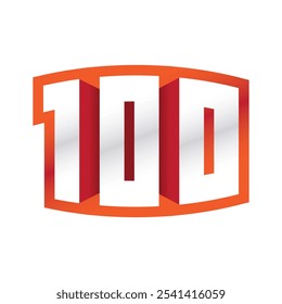 vetor fisheye número 100. Logotipo número 100. conceito número 100 para negócios, educação, jogos, mundo