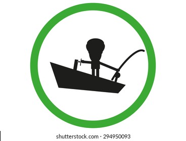 Vector fishing allowed symbol with green colour.