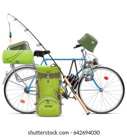 Vector Fishing Bicycle