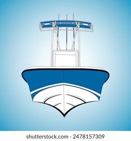 Vector Fishing Boat Line Art Illustration One color Boat vector  art one color illustration draw and boat print