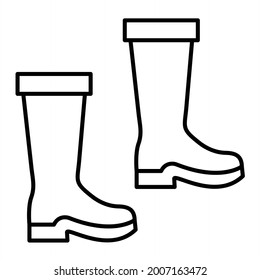 Vector Fishing Boots Outline Icon Design
