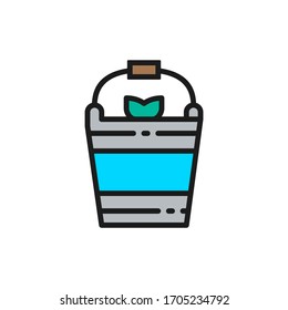 Icono de línea plana de cuchara de pesca vectorial.