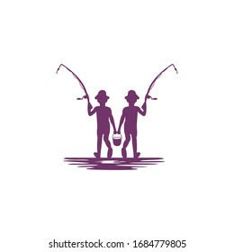 Vector fishing design business logo