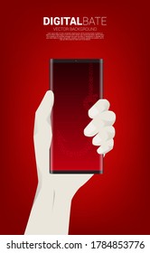 vector fishing hook in mobile phone. Concept of digital scam and fraud in business.
