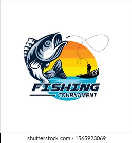 Vector Fishing logo Symbol emblem Badge  And Design Element Stock Illustration