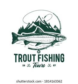 Vector Fishing Logo Trout Fish Fishing Stock Vector (Royalty Free ...