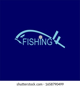 Vector of fishing logo in white background
