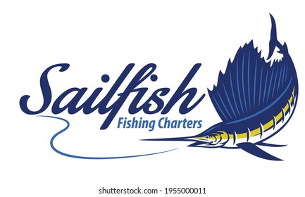 vector of fishing marlin sailfish design