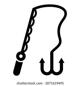 Vector Fishing Rod Glyph Icon Design
