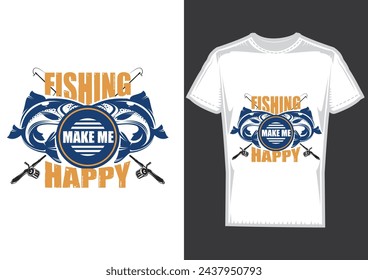 Diseño de camiseta de pesca vectorial con idea creativa