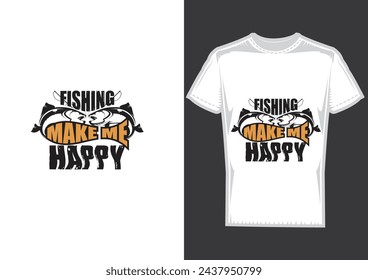 Vektor-Angeln T-Shirt-Design mit kreativer Idee