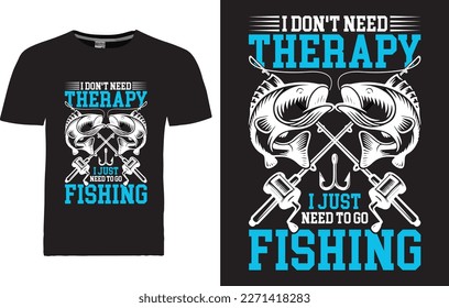 vector Fishing T-shirt Design template