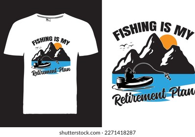 vector Fishing T-shirt Design template