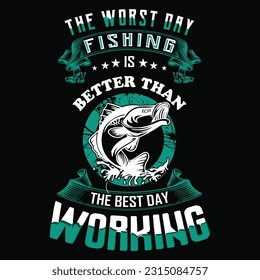 vector Fishing t-shirt design template