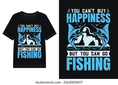 Vector fishing T-shirt design, typography t shirt design vector files