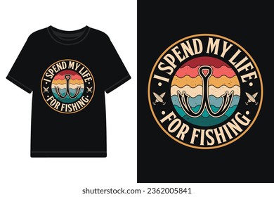 Vector fishing T-shirt design, typography t shirt design vector files