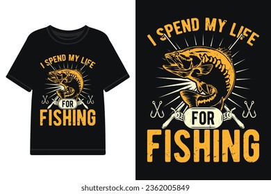 Vector fishing T-shirt design, typography t shirt design vector files