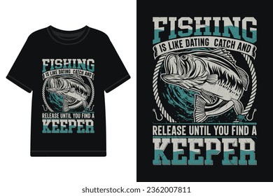 Vector fishing T-shirt design, typography t shirt design vector files