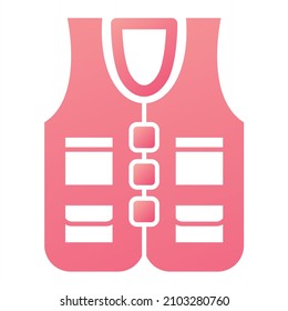 Vector Fishing Vest Glyph Gradient Icon Design
