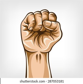 Vector fist cartoon illustration