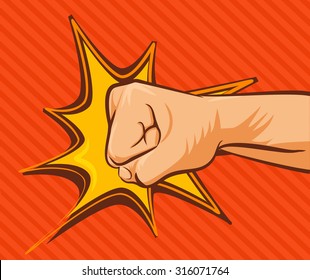 Vector fist flat illustration