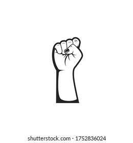 Vector fist hand revolution demonstration protestor fighter front side illustration