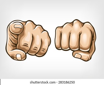 Vector fist illustration set