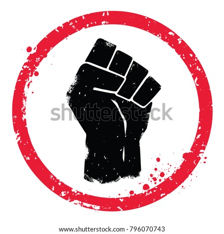 Vector fist symbol. Isolaed background.