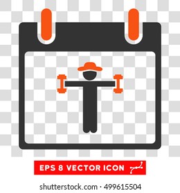 Vector Fitness Calendar Day EPS vector pictograph. Illustration style is flat iconic bicolor orange and gray symbol on a transparent background.