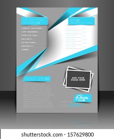 Vector Fitness Center Front Flyer Template Design 