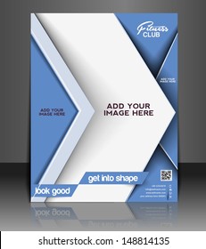 Vector Fitness Club Flyer, Magazine Cover & Poster Template 