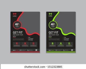 Vector fitness gym layout design template for extreme sport event, gym, tournament or championship. - Vector
