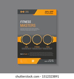 Vector Fitness Gym Layout Design Template For Extreme Sport Event, Gym, Tournament Or Championship. - Vector