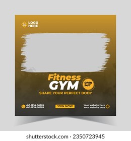 Vector Fitness gym social media post design template for Instagram and other social media platform