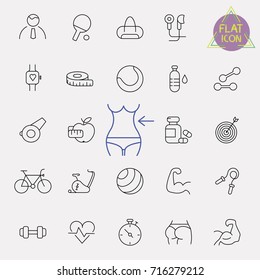 vector fitness health and sport icons set