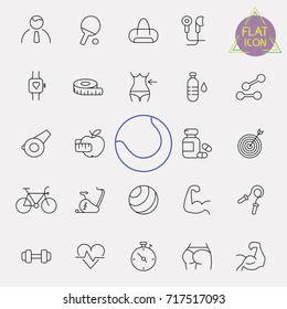 vector fitness health and sport icons set