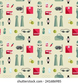 Vector fitness seamless pattern.
